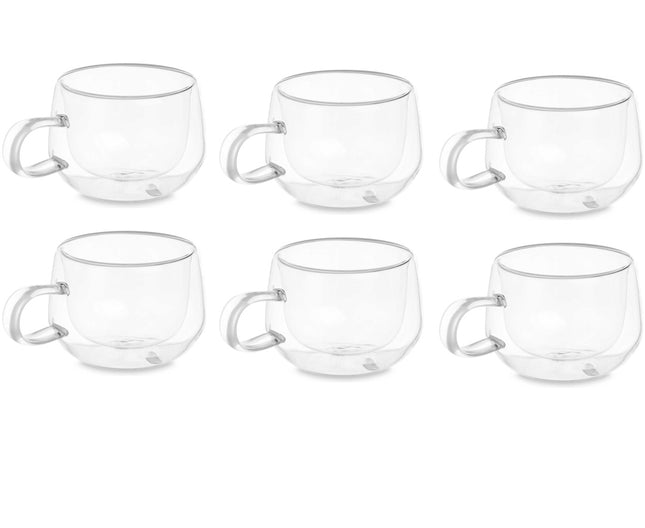 Lot de 6 verres double paroi en borosilicate - 160 ml