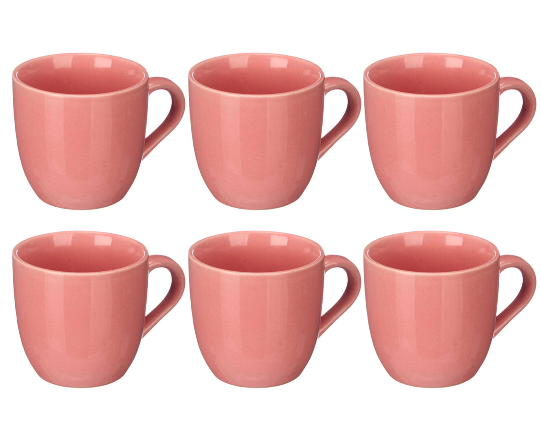 6x Roze effen mokken / bekers 150 ml - Theebeker / koffiemok