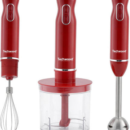 Techwood - Mixeur plongeant - 3-en-1 - rouge