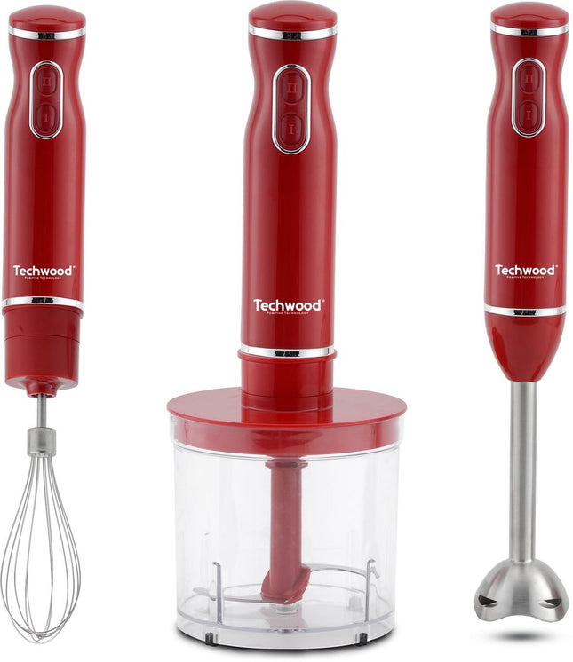 Techwood - Mixeur plongeant - 3-en-1 - rouge