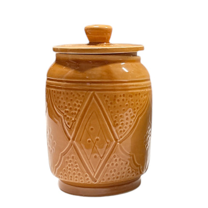 Pot de stockage - Pot décoratif en céramique - Gravé 13cm