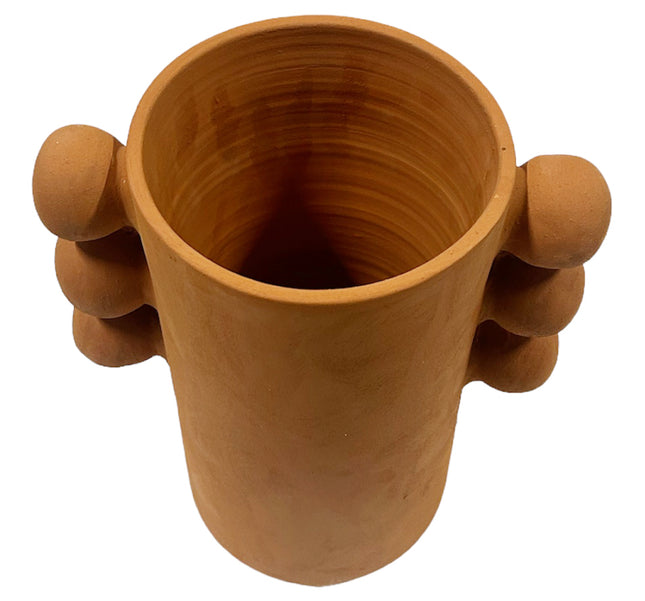 Terracotta aardewerk vaaspompons naturel
