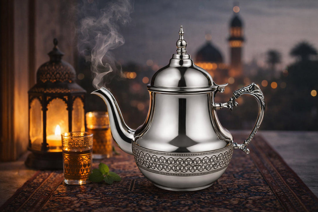 Marokkaanse theepot RVS – traditionele Arabische theepot, 0,8 tot 1,8 liter – foto 9