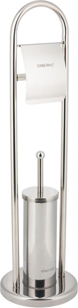 Kinghoff toiletborstel met toiletrolhouder – rvs, 81 cm hoog – foto 4