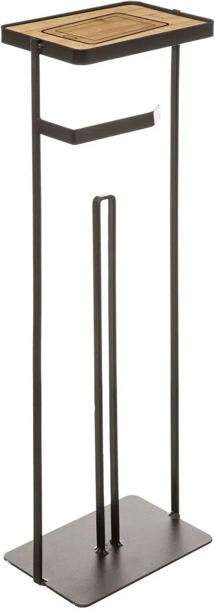 Porte-rouleau de papier toilette sur pied avec réservoir et étagère pour téléphone 59 cm