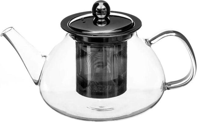 Théière - verre/inox - avec filtre - 850 ml
