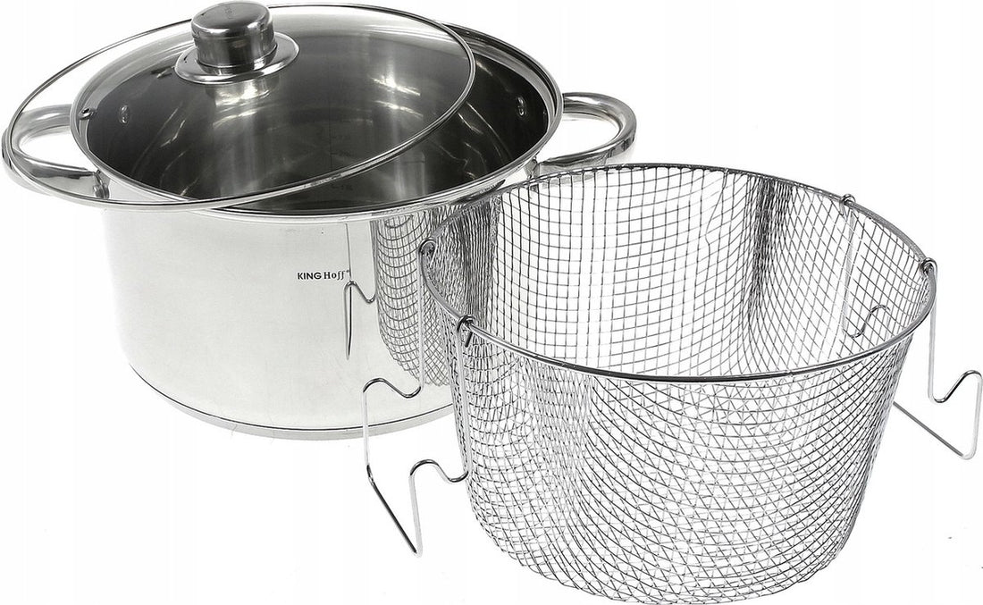 Kinghoff ouderwetse frituurpan met mand – diepe frietpan van RVS, 5,5 liter – foto 5