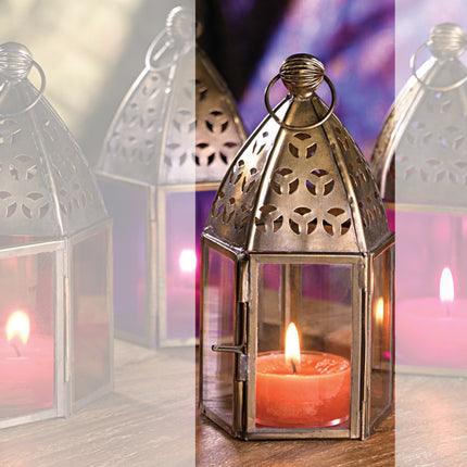 Mini lanterne en verre style marocain