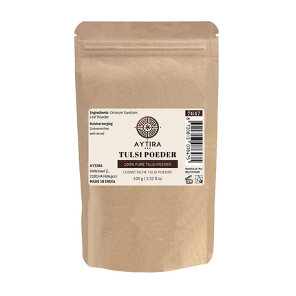 AYTiRA Tulsi en poudre – 100% pure – Nettoyage naturel de la peau et anti-acné – 100g