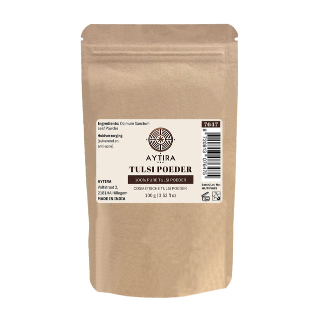 AYTiRA Tulsi Poeder – 100% Puur – Natuurlijke Huidzuivering & Anti-Acne – 100g