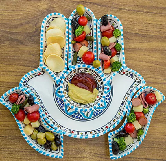 Khamsa Turquoise appetizer serving set
