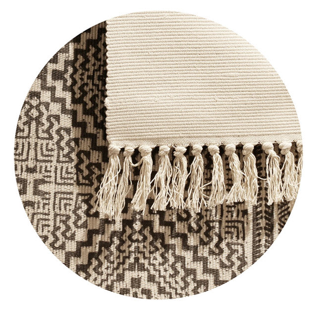 Ethnic rug with fringes 60x90cm diamond patterns
