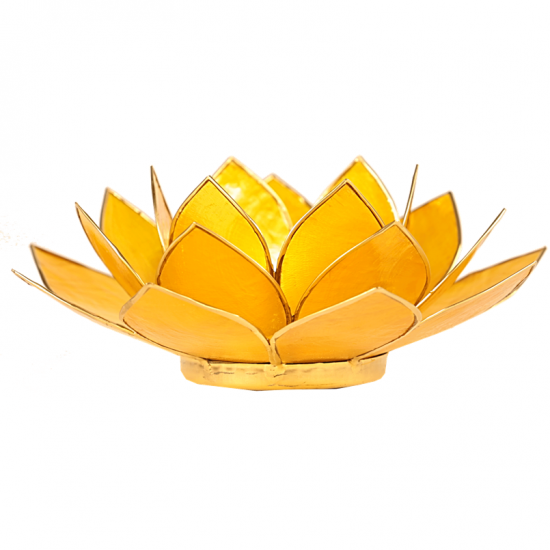 Lotus Teelichthalter Zitronengelb