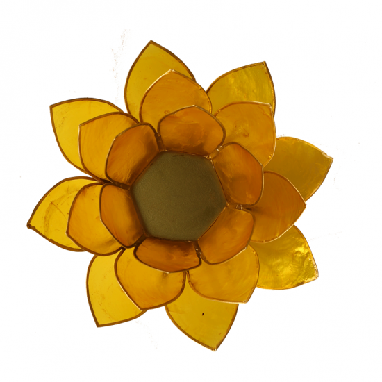 Lotus Teelichthalter Zitronengelb