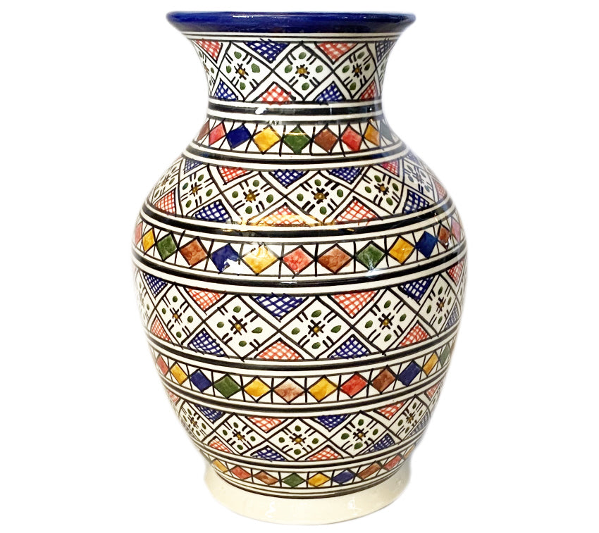 Hand-painted Moroccan ceramic vase
