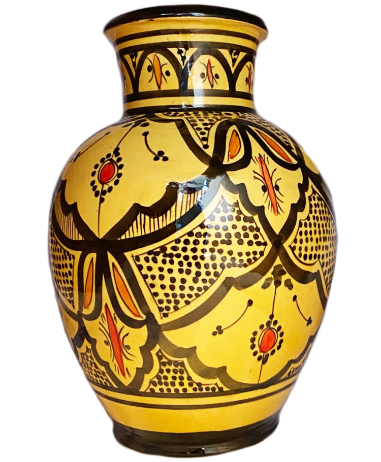 Moroccan yellow pottery vase