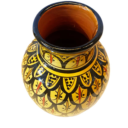Vase marocain jaune noir