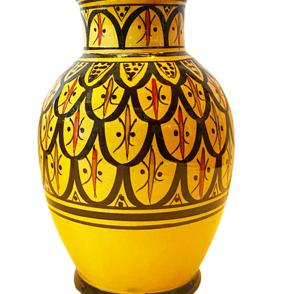 Vase marocain jaune noir