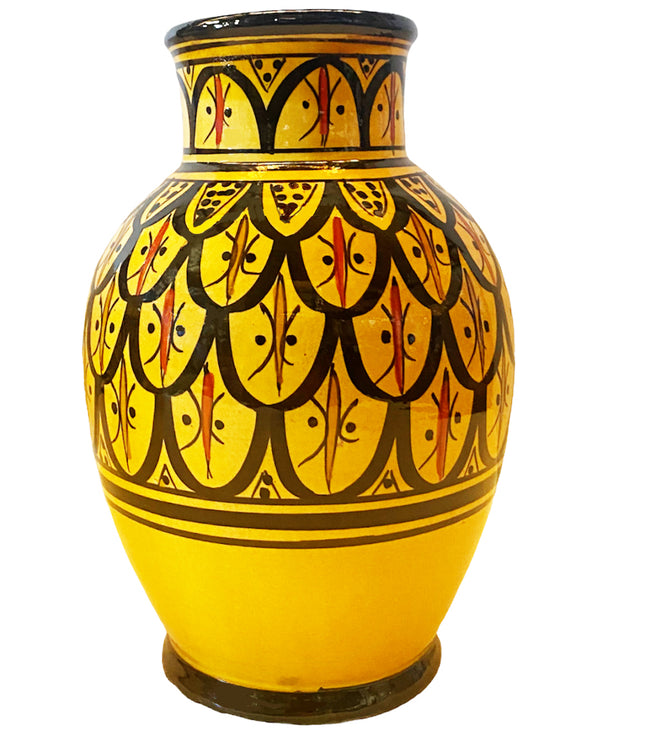 Vase marocain jaune noir
