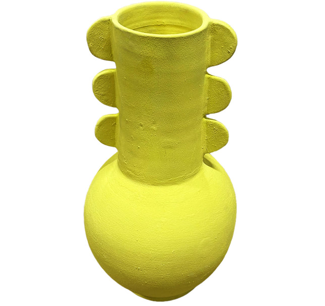 Vase en poterie Laâyoune jaune 40 cm