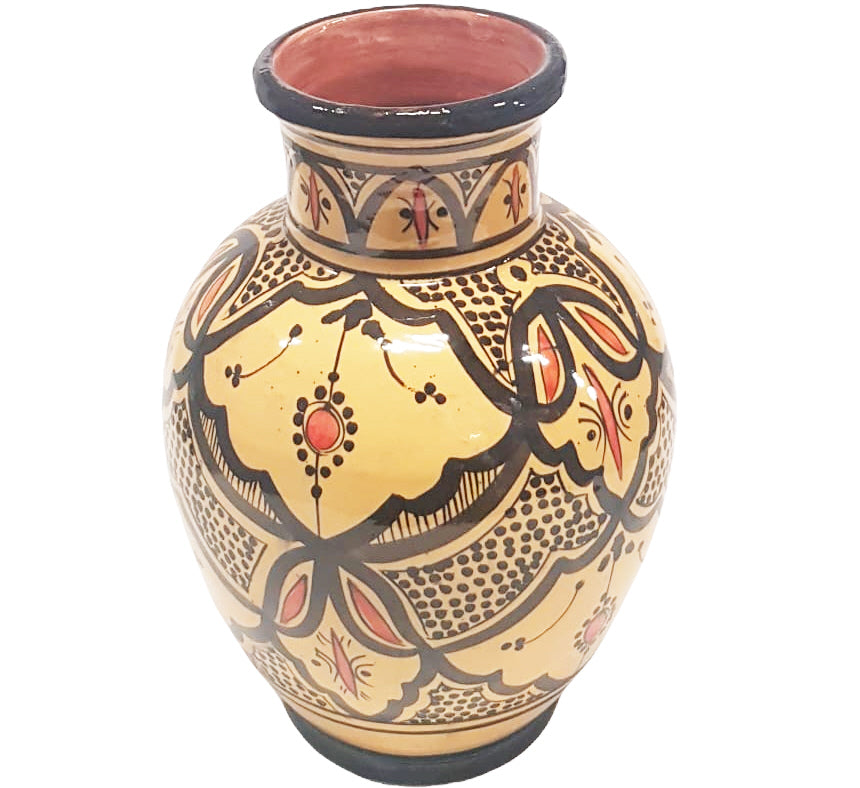 Moroccan yellow pottery vase