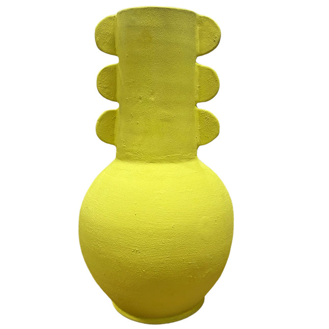 Vase en poterie Laâyoune jaune 40 cm