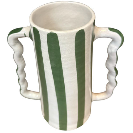 Vase en céramique fait main à double anse – 25 cm