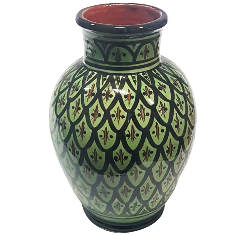 Dark green Moroccan pottery vase