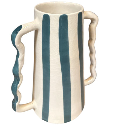 Vase en céramique fait main à double anse – 25 cm