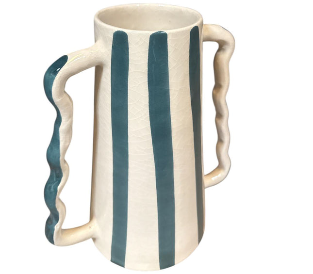 Vase en céramique fait main à double anse – 25 cm