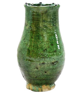 Vase marocain en poterie de Tamegroute, 25 cm