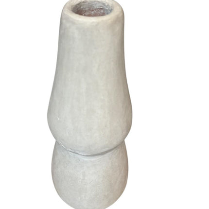 Vase en céramique fait main 30 cm – design mat blanc/crème