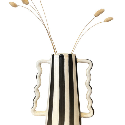 Vase en céramique fait main à double anse – 25 cm