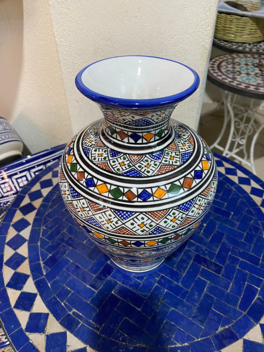 Hand-painted Moroccan ceramic vase