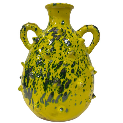 Vase cruche piquants à deux anses
