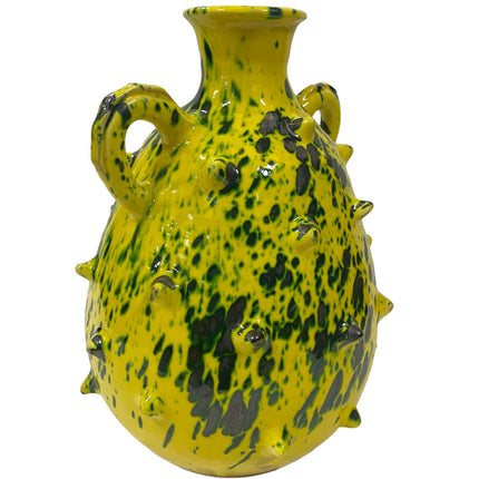 Vase cruche piquants à deux anses
