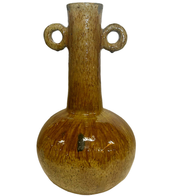 Vase Tamegroute avec anse ocre jaune