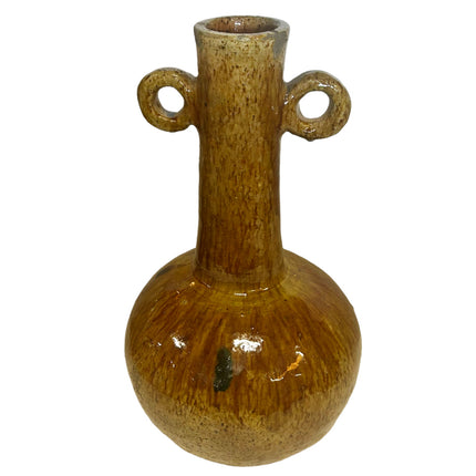 Vase Tamegroute avec anse ocre jaune