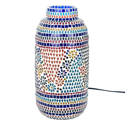 Lampe de table mosaïque en forme de vase multicolore - 38 cm