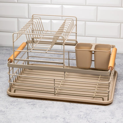 Kinghoff - Égouttoir à vaisselle - avec 2 niveaux - Beige