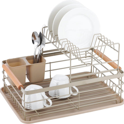 Kinghoff - Égouttoir à vaisselle - avec 2 niveaux - Beige