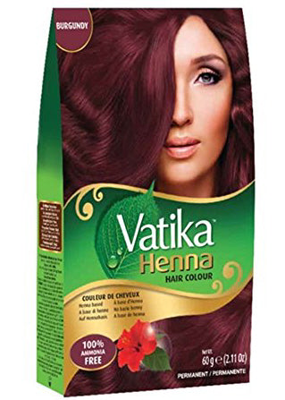 Vatika henna hair color burgundy – henna haarverf, 6 zakjes van 10 gram