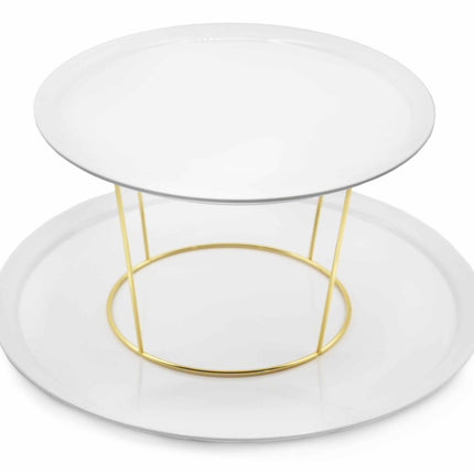Set rehausseur et assiettes en mélamine blanches