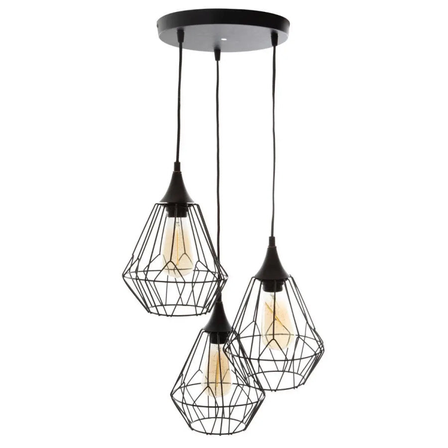 Atmosphera industriële hanglamp zwart – metalen draadkooi, Ø 24,5 cm