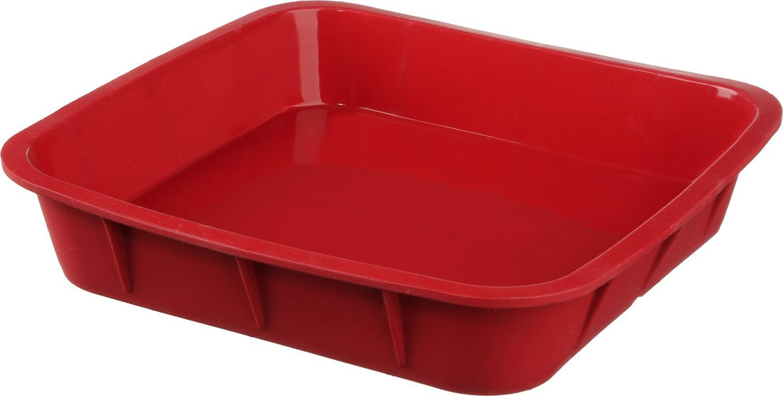 Square silicone baking pan red | cake pan with handles | cake pans | non-stick coating