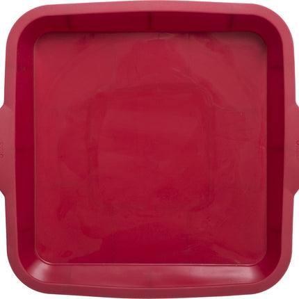 Moule de cuisson carré en silicone rouge | Moule à gâteau avec poignées | Moules à gâteau | Revêtement antiadhésif