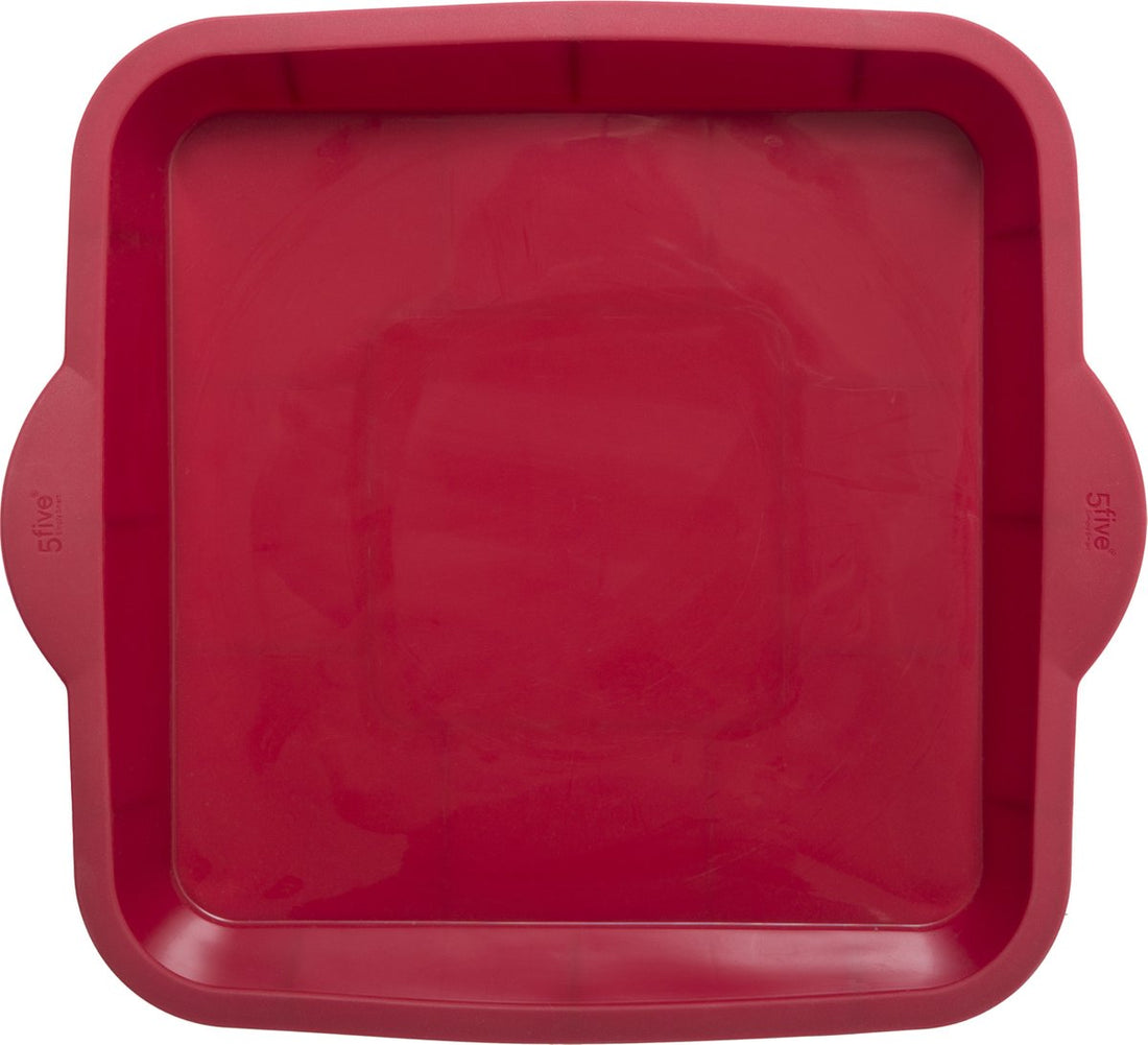 Square silicone baking pan red | cake pan with handles | cake pans | non-stick coating