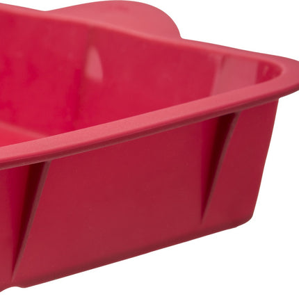 Moule de cuisson carré en silicone rouge | Moule à gâteau avec poignées | Moules à gâteau | Revêtement antiadhésif