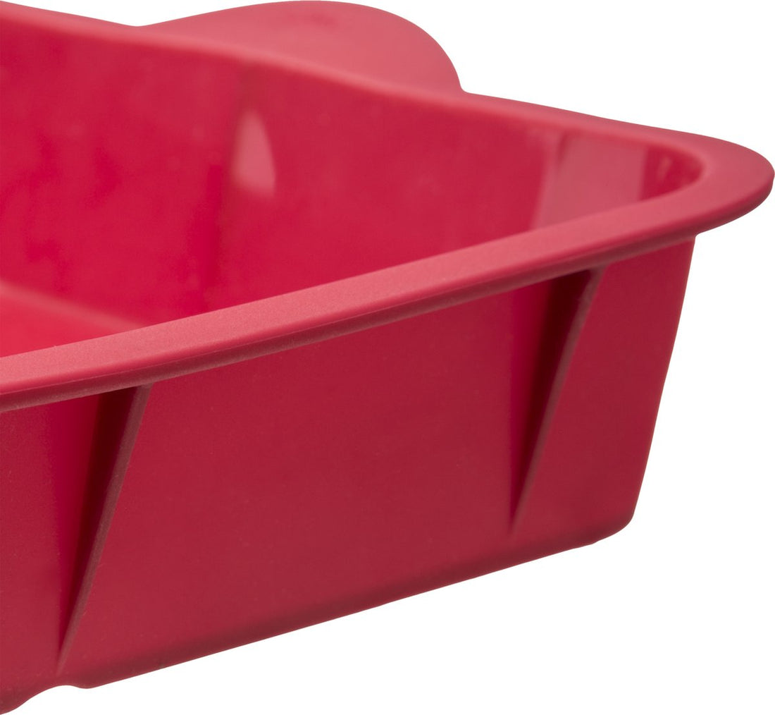 Square silicone baking pan red | cake pan with handles | cake pans | non-stick coating