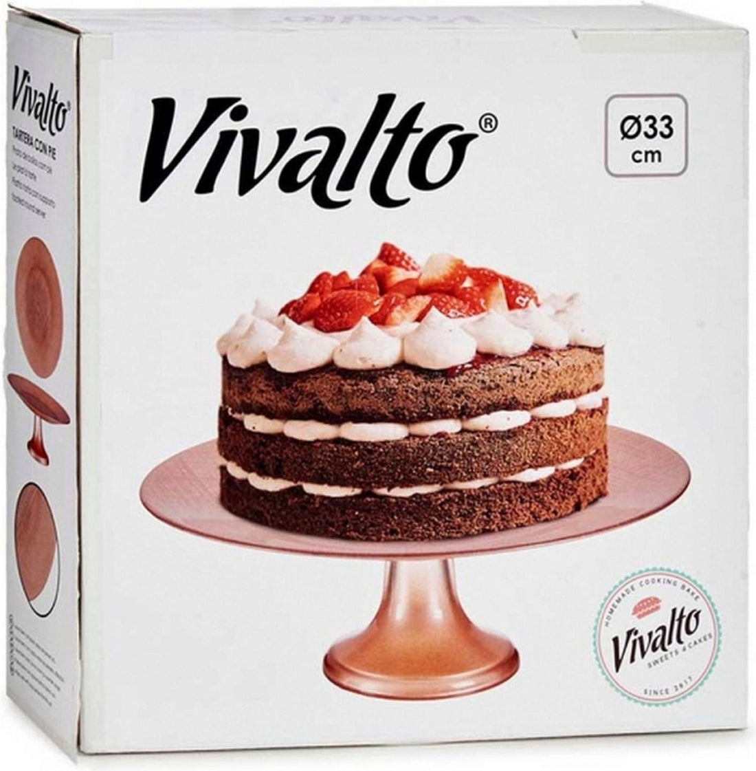 Vivalto Taartplateau - Glas - 33 x 9 x 33 cm